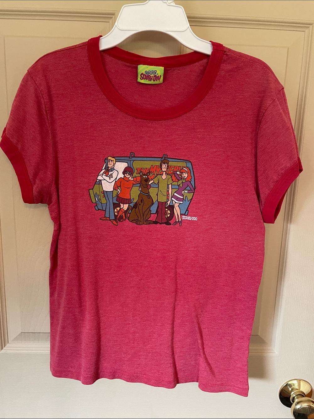 Cartoon Network Scooby-Doo Heather Red Short Sleeve Graphic Tee - Juniors XL